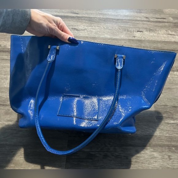 Kate Spade Blue Patent Tote Bag - Picture 5 of 10